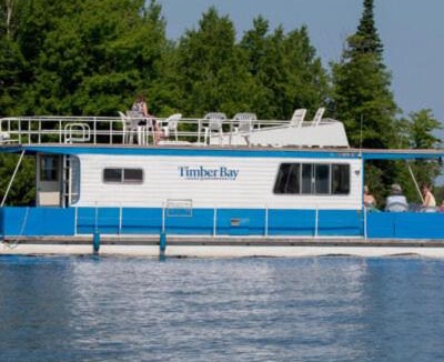 Babbitt Boat Rental | Stylish Party Platform Houseboat - Group of 6 - Sportsman Floating boat - Wi-Fi HB12