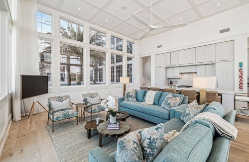 Seacrest Villa | Stylish Seaside 4 Bedroom Villa with Balcony, Kitchen, & Private Beach Access