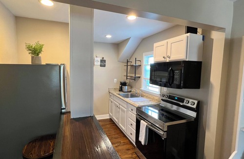 Patchogue Apartment | Stylish yet cozy experience at this centrally-located place in Patchogue.