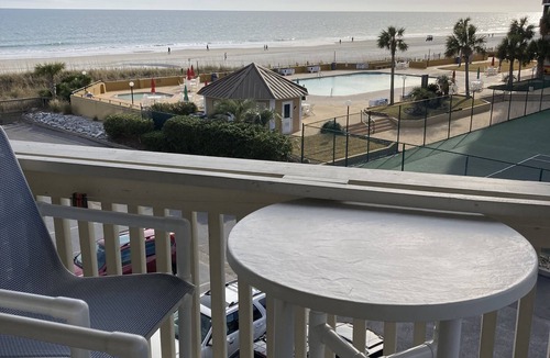 Myrtle Beach Condo | Summer 2025 weeks available. Amazing OCEAN VIEW on popular Shore Dr. 2BR 2 bath
