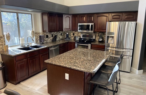 Adobe Highlands House | Summer Vacation Home, Swim up Bar, Water Fall, Outdoor Living, Centrally located