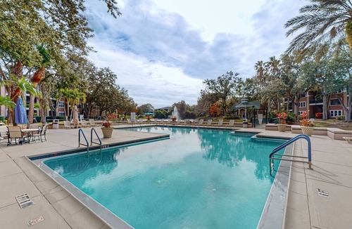 Tropic Condo | Sunset Cove Haven — Spacious Condo with Balcony, Unheated Pool & Hot Tub! 🌞