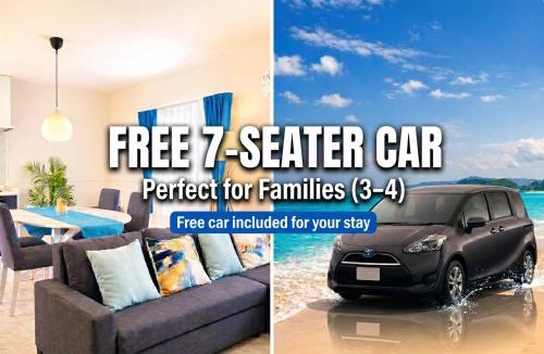 Ginowan Apartment | Sunstone Residence 2F - Free Rental Car & Airport Pickup - 10 Min to American Village