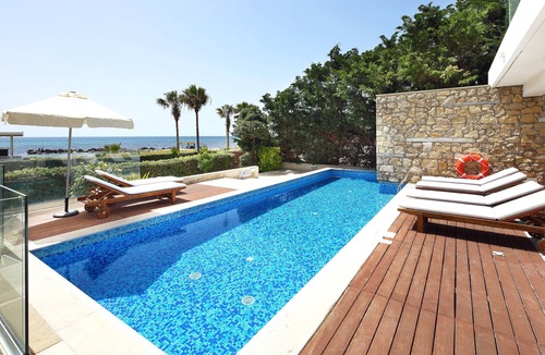Paphos Villa | SUPERB BEACH FRONT Modern villa with Heated Pool, Ideal for Weddings (9 -303)