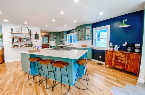 Asheville House | The fun house: fire pit, hot tub, fishing, pond, pizza oven & outdoor movie gear