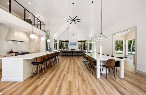 Egg Harbor House | The Point | Modern Retreat for Groups · Firepit