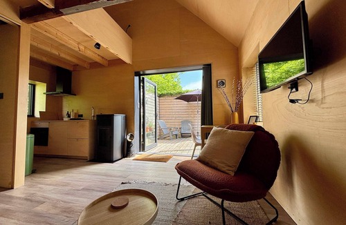 Groede Cabin | Tiny house with fireplace in polder | Tiny House Wood
