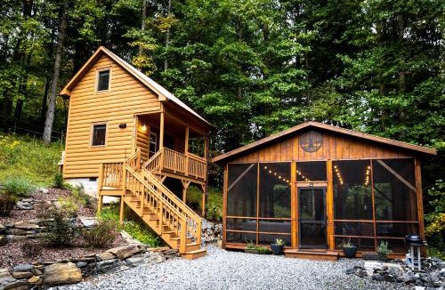 Todd House | Tiny Luxury Getaway: Cabin in Todd, North Carolina with Hot Tub, Scenic Views, and Lounge Perfection