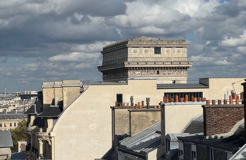 Chaillot Apartment | Top floor Paris studio - view of rooftops and monuments