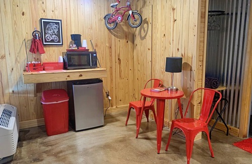 Cache Cabin | Tour de Bison Cabin Cache near Wichita Mountains Cycling Biking Cache sleeps 4
