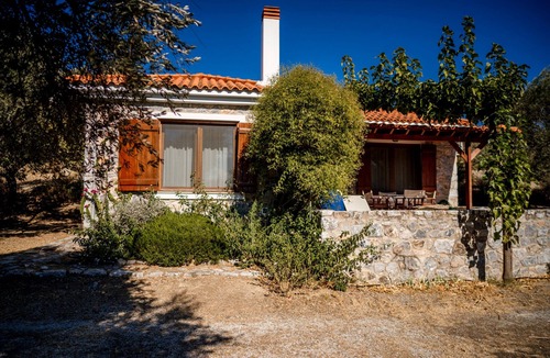 Mytilene Villa | Traditional Architecture Stone House in Seafront Olive Grove