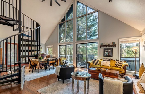 The Woods Cabin | Trailblazer Boho Chalet at The Woods With Hot Tub