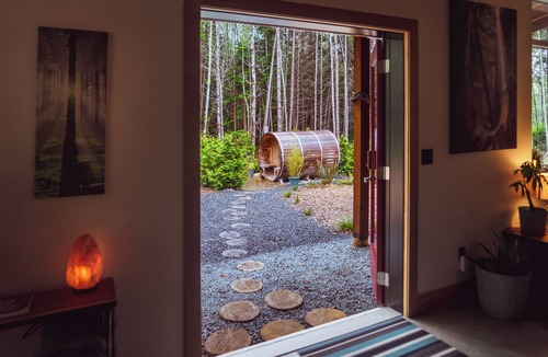 Juan de Fuca Electoral Area Cabin | Trailhead Guesthaus - Family Friendly Rainforest Cabin with Sauna on a Creek