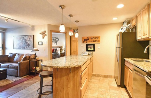 Peak 9 Condo | Trails End Moose Haven Condo - Ski In/Out, Walk to Town!