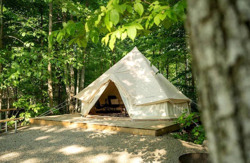 Miller Lake RV Rental | Tranquil Forest Oasis: Fabulous Bell Tent for Two near Tobermory, Canada