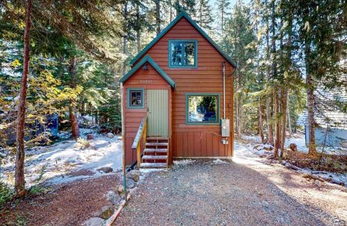 Government Camp House | Tranquil & historic cabin with fireplace & deck views - near skiing