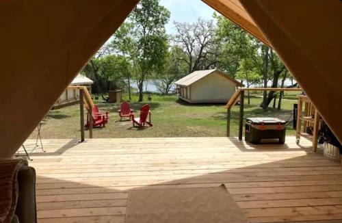 Bastrop Other | Tranquil Lakefront Glamping Safari Tent with Scenic Views near Bastrop, Texas