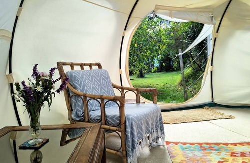 Oneroa RV Rental | Tranquil Pondside Glamping with Outdoor Kitchen near Wildlife Haven in Waiheke Island, NZ