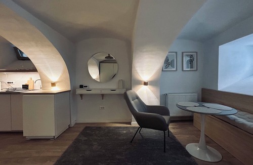 Brasov City Centre Apartment | Transformed centuries old cellar into artist studio. Pet friendly