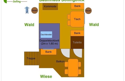 Solling Apartment | Tree house Sollingblick, living/bedroom - Baumhaushotel Solling