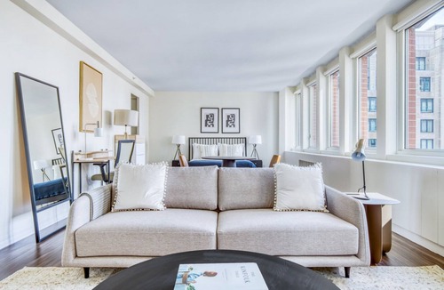 Prudential - St. Botolph Apartment | Trendy Back Bay Studio w/W/D & Gym, near Copley T & Shops, by Blueground