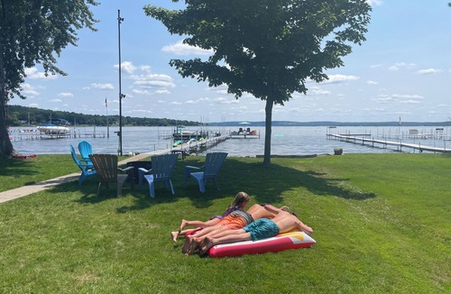 Bemus Point House | Unique Lakefront Property with dock slip and trampoline for the kids.