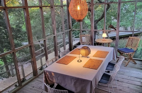 Fire Island Pines House | Unique multi-level, private tree house w/pool, close to town,1 block to ocean.