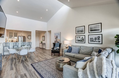 East Mesa Condo | Updated Penthouse! Steps from the sand at Leadbetter Beach, pool, spa, BBQ and more!