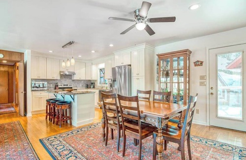 Lake Junaluska House | Upper unit lakefront home with lake views, wood fireplace, shared outdoor pool