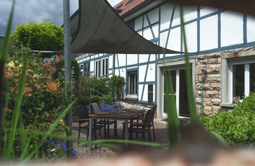 Blaufelden Apartment | Vacation apartment Maiere's Schaire with fenced terrace at the gates of Rothenburg, ob der Tauber.