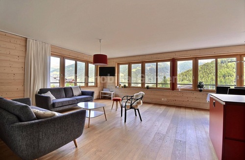 Grimentz Apartment | Very comfortable flat for 6 people, living room, kitchen area with dishwasher, 1 double bedroom, 1 2