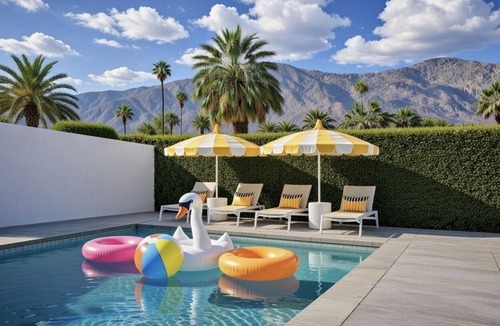 Twin Palms House | Villa Caliente: Saline Pool + Spa + Mountain Views