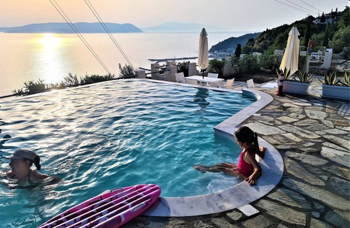 Xanthi Region Villa | Villa CAMELIA+VERONICA -Panoramic pool- Sea access-Privileged view of the Egean.