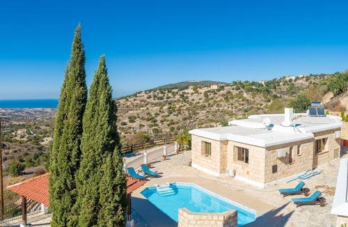 Peristerona Villa | Villa Heaven: Large Private Pool, Sea Views, A/C, WiFi, Eco-Friendly