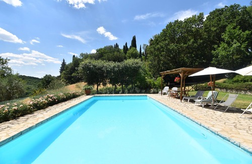 Villa Parigini Villa | Villa in Chianti near Siena, view of garden and private pool