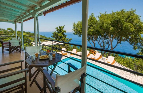 Lakka Villa | Villa Nefeli Large Private Pool Walk to Beach Sea Views A C Wifi Car Not Required - 2295