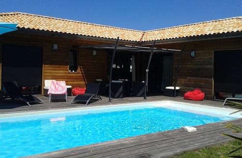 Moliets-et-Maa Villa | villa with heated pool without vis-à-vis and garden