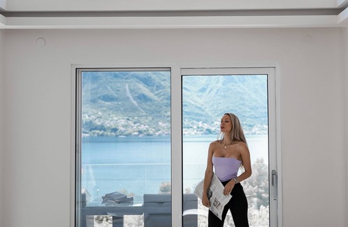 Dobrota Villa | Villa with infinity pool and views of the sea and the Bay of Kotor