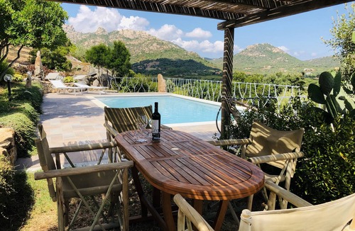 Arzachena House | Villa with panoramic pool surrounded by greenery