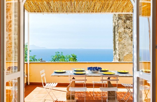 Schiazzano Villa | Villa with Saracen Tower and swimming pool sea view near Sorrento
