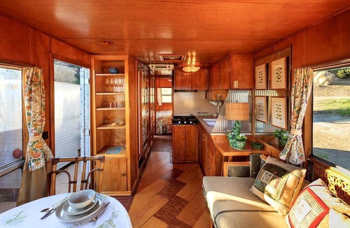 Chatsworth House | Vintage Glamping Travel Trailer with Views of San Fernando Valley near Los Angeles, California