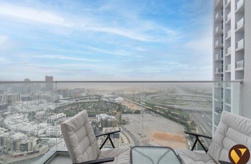 Al Barsha Apartment | Vogue Vacation Homes, Arjan Skyz by Danube near Miracle Garden, One Bedroom Apartment with Balcony, City and Garden View, Access to all Amenities