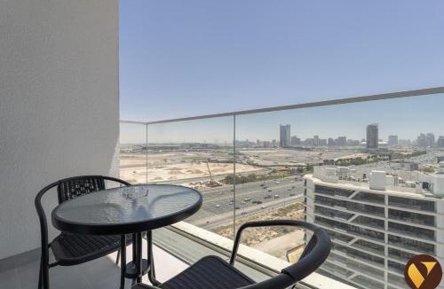 Al Barsha Apartment | Vogue Vacation Homes, Arjan Skyz by Danube near Miracle Garden, One Bedroom Apartment with Balcony and City View, Access to all Amenities