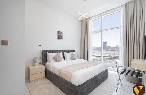 Al Barsha Apartment | Vogue Vacation Homes, Arjan Skyz by Danube near Miracle Garden, One Bedroom Apartment with Balcony and City View, Access to all Amenities