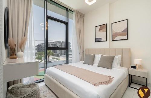 Dubai Apartment | Vogue Vacation Homes, Samana Golf Avenue Dubai Studio City near First Avenue Mall, Two Bedroom Apartment with Balcony and Private Pool, Access to all Amenities