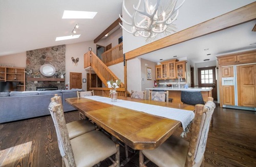 Aspen Brook Cabin | Walk into Park! Pool Table, 2 Fireplaces, River