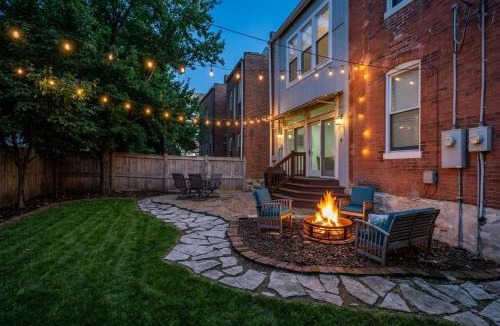 Central West End House | Walk to Forest Park Euclid Fire Pit Porch Swing