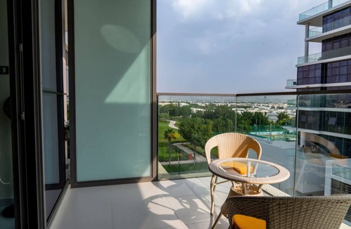 Dubai Apartment | Warm & Stylish Studio with Balcony