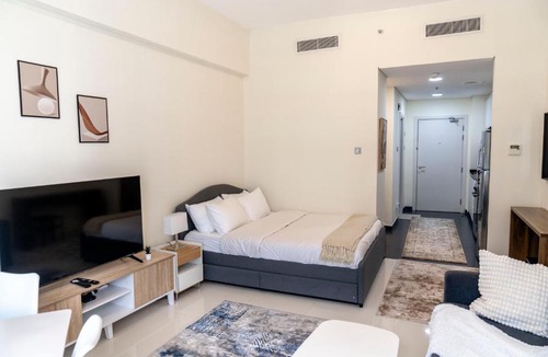 Dubai Apartment | Warm & Stylish Studio with Balcony