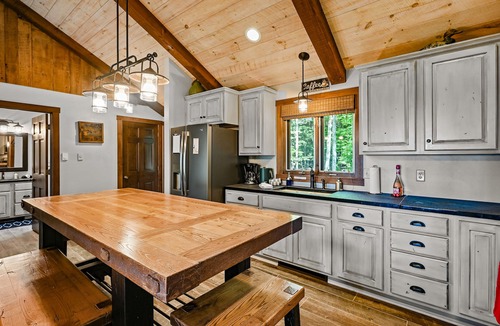Sturgeon Bay Cabin | Water view on a bluff- Bay side with hot tub